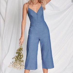 Lulu’s Chambray Culotte Jumpsuit